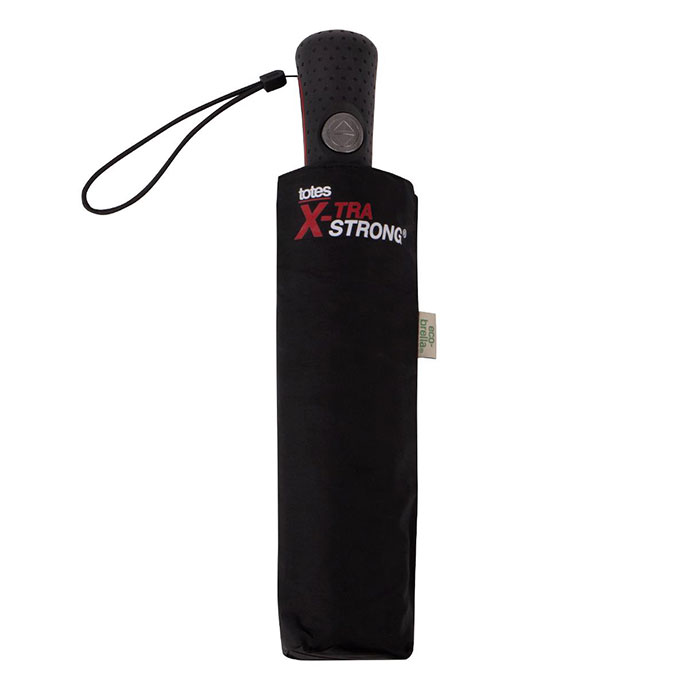 totes® X-TRA STRONG®  Auto Open / Close Ratchet Umbrella Black (3 Section) Extra Image 2